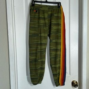 Aviator Nation lounge pants women S green camo